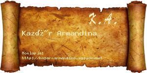 Kazár Armandina névjegykártya